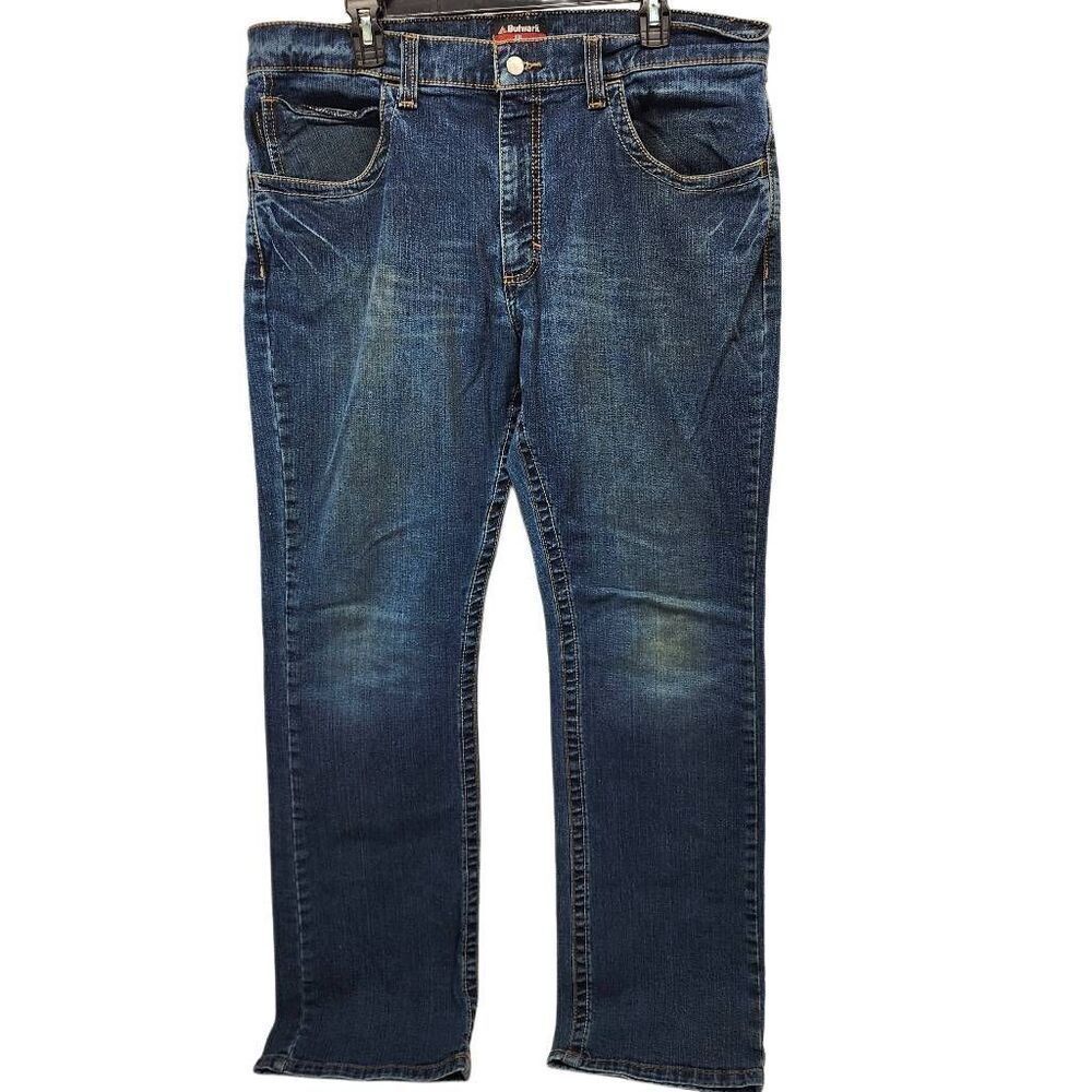 Bulwark FR Flame Resistant Work Pants Mens 36x34 Relaxed Fit Blue Jeans